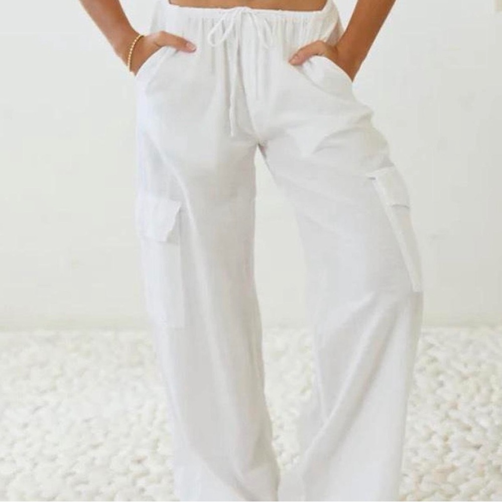 Women's White Cargo Pants